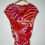 Natori  Abstract Floral Cowl Neck Tie Waist Dress Size XS Photo 1