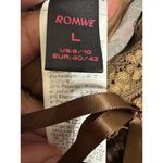 Romwe Vintage Y2K Cute Brown Floral Crop Baby Doll Cami Femine Top Size Large Photo 3