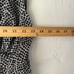 Dress Barn Y2K Halter Midi Dress Size 12 Black White Geometric Ruched 2000s Photo 5