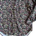 At Last & Co Vintage Floral Button Down Shirt With Denim Blue Collar Size Medium Photo 2