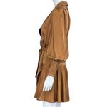 Zimmermann  Brown 100% Silk Mini Wrap Dress Size 0 Photo 3