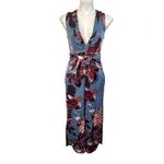 Karlie  jumpsuit size 8 blue sleeveless multicolor floral‎ spring party casual Photo 2