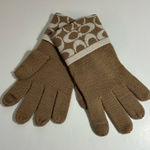 Coach  Signature Merino Wool Blend Metallic Tech Gloves in Camel NWT Photo 0
