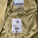 Ganni Bead-Embellished Crinkled Shell Shiny Blazer, Leek Green, Size 46 New wTag Photo 10