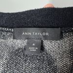 Ann Taylor Boyfriend Cardigan Giraffe Jacquard Women M Sweater Black White Long Photo 4