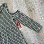 Arizona Jeans Womens NWT  Green Stripe Shirt - S Photo 2