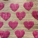 Urban Expression URBAN EXPRESSIONS NWTS STRAW TOTE WITH PINK HEART DESIGN FULLY LINED WITH POCKET Photo 2