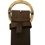 Faded Glory Bohemian Studded Tooled Brown Leather Unisex Belt L Photo 6