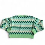 Cotton On Blue and Green Checkered Cropped Women’s Sweater Size Small Photo 1