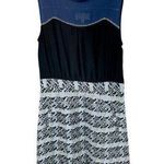 Moulinette Soeurs Womens Shift Dress Blue Black Color Block Pleated Sleeveless 4 Photo 0
