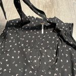 Free People  Womens Sleeveless Tie Neck Bow Tank Blouse Black Floral Size Medium Photo 4