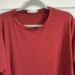 Zenana Outfitters Women's Size M Long Sleeve Side Slit Tunic Top Maroon Red Flowy Oversized Photo 4