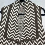 Chico's Chevron Nadja Taupe & White Sweater Vest by Chico’s Size 2 (US 12/L) Photo 4