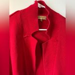 Notations VTG  Knit Cotton Vibrant Red Cardigan Sweater Buttons Thick Warm XL Photo 2