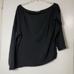 L'Academie  black asymmetrical long sleeve off shoulder top size small Photo 0