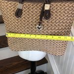 Brighton Braided Straw Wicker Woven Brown Leather Top Handle Shopper Tote Charms Photo 3