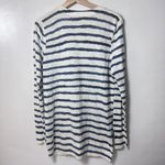 Lucky Brand Sweater Womens Large Blue Striped Button Cardigan Nautical Coastal Photo 1