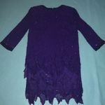 Morgan Taylor Evening dress silk beaded long sleeve V-neck vintage size 8 Photo 1