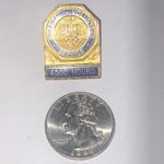 Vintage Gold Tone and Blue Hospital Volunteer 4500 Hours Service Pin Photo 2