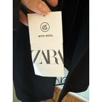 ZARA  Double Breasted Wool Blend Oversized Classic Long Coat Black Size L Blogger Photo 4