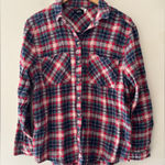 BDG Urban Outfitters Red and Blue Plaid Flannel Button Down 100% Cotton Photo 0