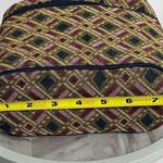 Vintage Tapestry Geometric Cosmetic Travel Bag 9x6x6 Made in Philippines Purple Photo 10