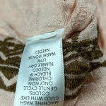 J Jill Short Sleeve Embroidered Shirt Size Medium Peach Orange Boho Linen Blend Photo 6