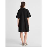 Madewell  Poplin Splitneck Mini Shirtdress Minimalist Relaxed Jet Black Small NWT Photo 3