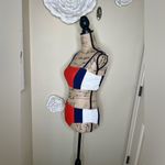 Cupshe NTM: Orange, Blue & White Colorblock Bikini Set w Adjustable Straps Sz M Photo 6
