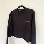 Brandy Melville Nancy ‘Uh Huh Honey’ Cropped Cut Off Sweatshirt Black One Size Photo 6