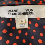 Diane Von Furstenberg Diane‎ Von Furstenberg Dot Print Silk Drape Front Blouse Size 10 Photo 6