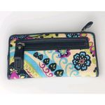 Spartina 449 Daufuskie Island Floral Snap Wallet Linen Print Leather Bifold Photo 1