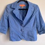 Cynthia Steffe  Jacket Women's Size 2 Blue Linen Blend 3/4 Sleeve NWOT Photo 0
