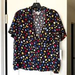 Reformation  Top Cuba Party Travel Vacation Polo Button-Down Fiesta L NWT Photo 0