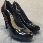 Women's Its Ok Black Patent Leather Platform Heels Size 6 Photo 0