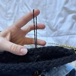 Vintage 90s Y2k Boho Bag Shoulder Fringe Hippie Gold Accents Black Green Photo 5