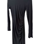 Aritzia Wilfred Amelia Ribbed Ruched Side Midi Dress Black Size Small Photo 12