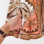 Talbots  Women's Peach Multicolor Paisley Print Open Front Jacket Blazer Size 8P Photo 4