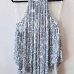 Free People Mimi Linen Blend Boho Flowy Halter Top Paisley Print Size Small S Photo 2