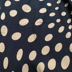 Nicole Miller Vintage Silk V-Neck Short Sleeve Polka Dot Black Tan Midi Dress 8 Femme Dark Age Photo 4