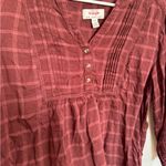 Wrangler  burgundy plaid top size large Photo 1