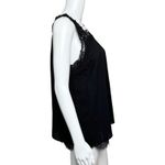 Brixon Ivy  Shirt Womens‎ Medium Blouse Black Floral Lace Trim Neutral Minimalist Photo 1