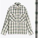 ZARA NWT  Plaid Overshirt Jacket Green Cream Relax Fit Bloggers Fav S Photo 5