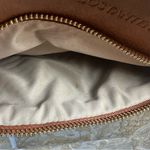 Nola Stylish Quilted Crossbody Bag Beige w/ Brown Vegan PU Leather Photo 7