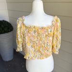 ASTR The label Floral Shirred Half Sleeves Women Top Size: XL Photo 9