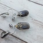 Vintage Clip On Earrings Smokey Tones Dangle Photo 6