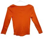We The Free Lucy Layering Top Orange 3/4 Sleeves Slightly Cropped Boatneck XS Photo 3