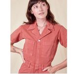 BIG BUD PRESS Short Sleeve Jumpsuit, Clay Red, 4X Red Photo 1