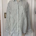 Faherty Santa Cruz womens stripe 100% linen shirt White Size XS Photo 1