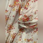 Vince Camuto NWT Size S White Floral Ruffle Flowy Long Sleeve Sheer Mini Dress Photo 5